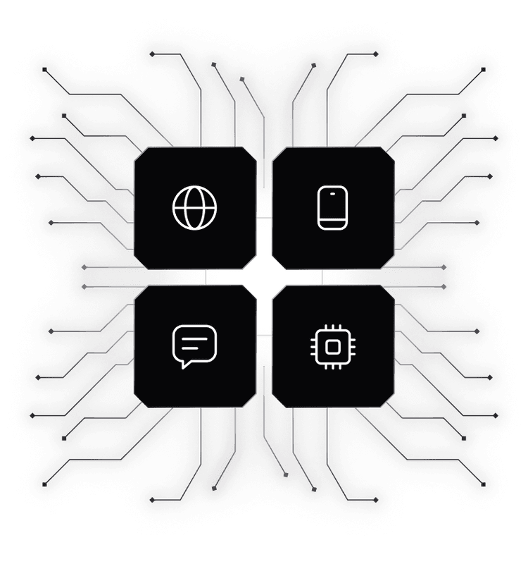 Circuit board diagram showing four leaking surfaces